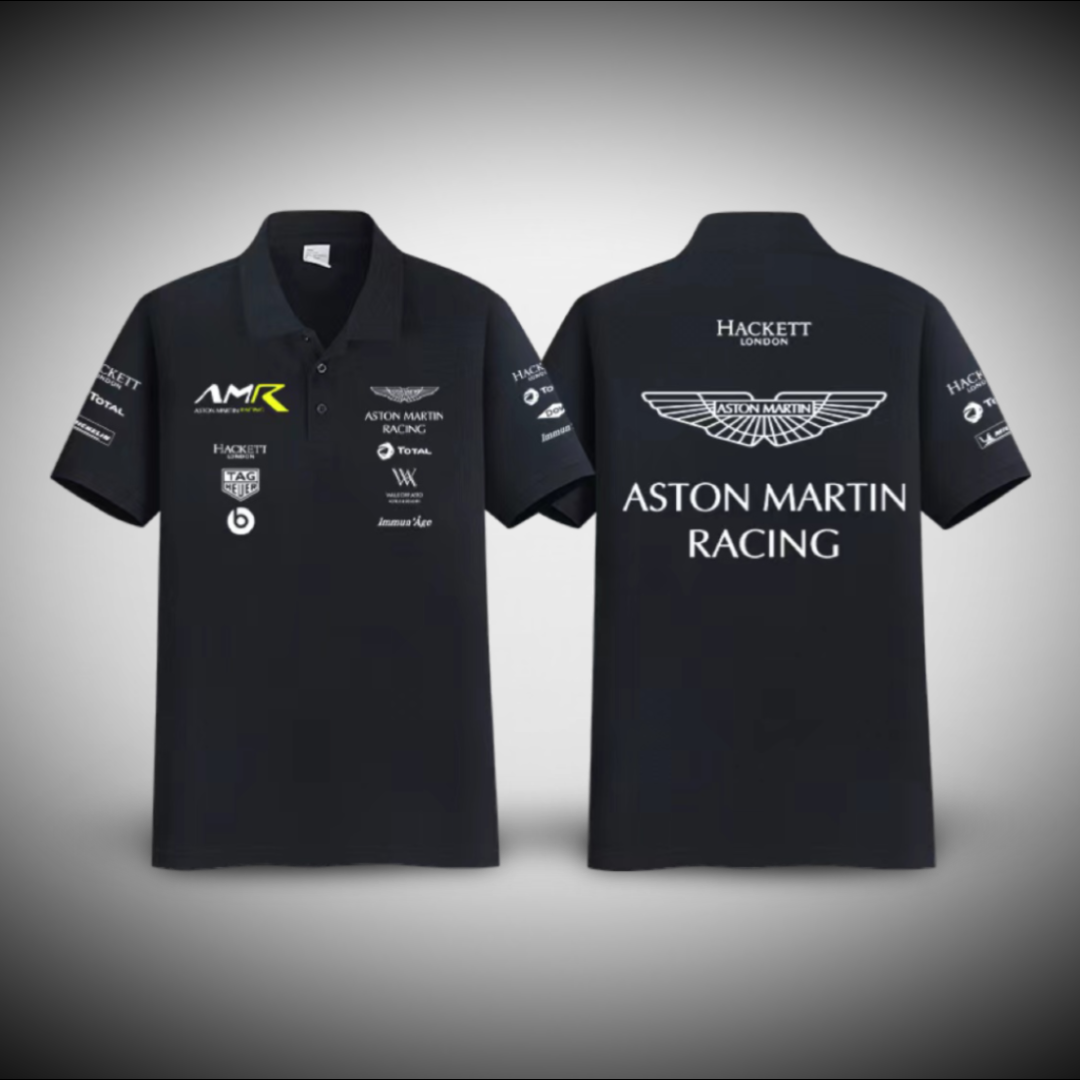Black Aston Martin 2023 Racing F1 Polo Shirt Formula 1