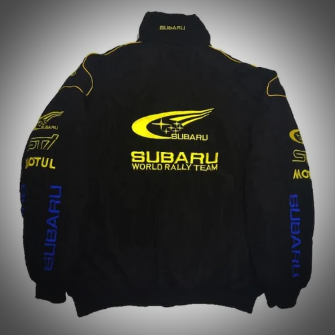 Black Subaru Bomber Jacket