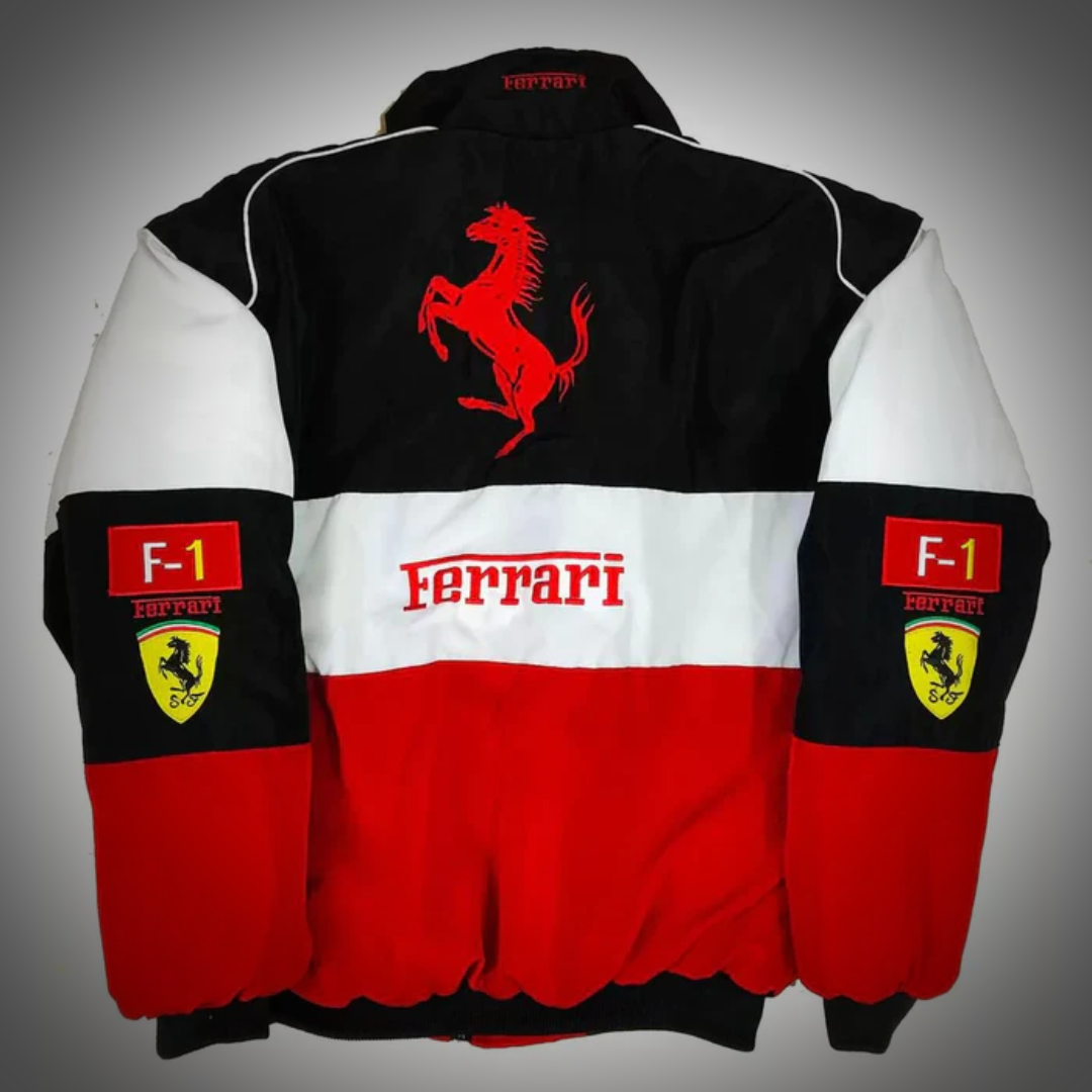 Ferrari White Bomber Jacket