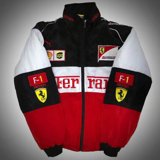 Ferrari White Bomber Jacket