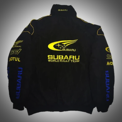 Black Subaru Bomber Jacket
