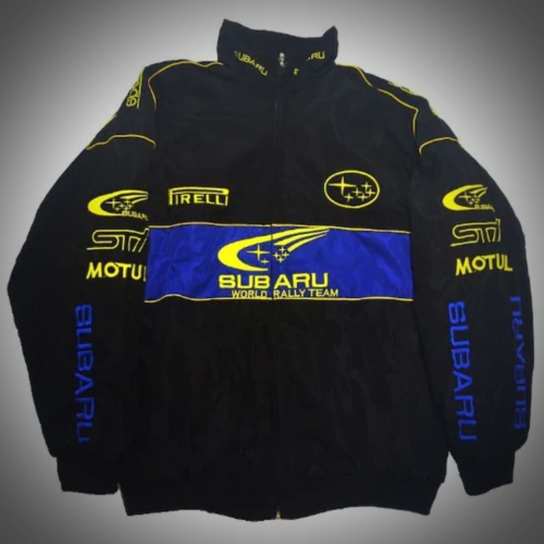 Black Subaru Bomber Jacket