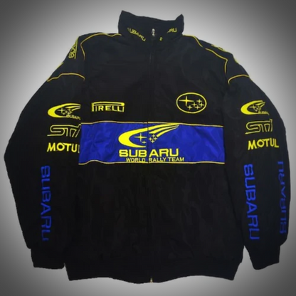 Black Subaru Bomber Jacket