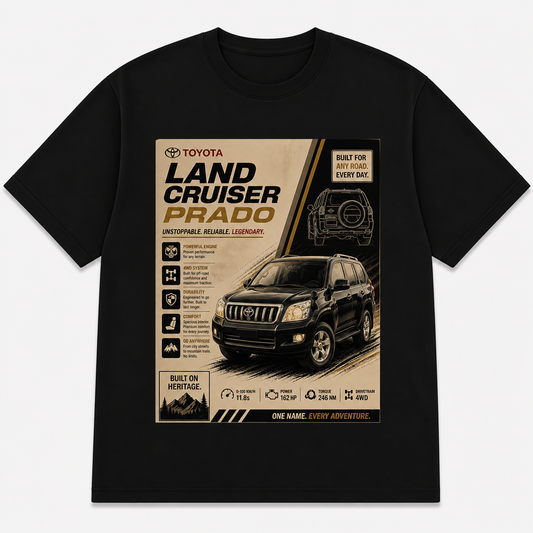Toyota Land Cruiser Prado – Vintage Car Poster Streetwear Tee
