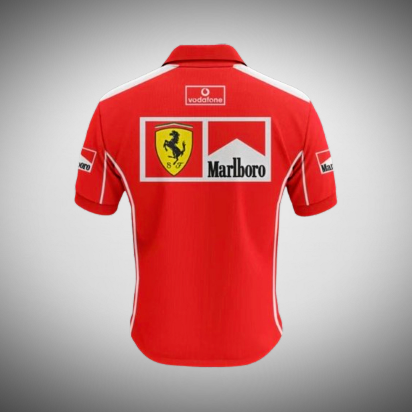 Scuderia Ferrari F1 Racing Team Vodafone Shell Polo Shirt Retro Style 90s T-shirt