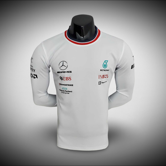 Mercedes AMG Petronas 2022 Team Long Sleeve T-Shirt White
