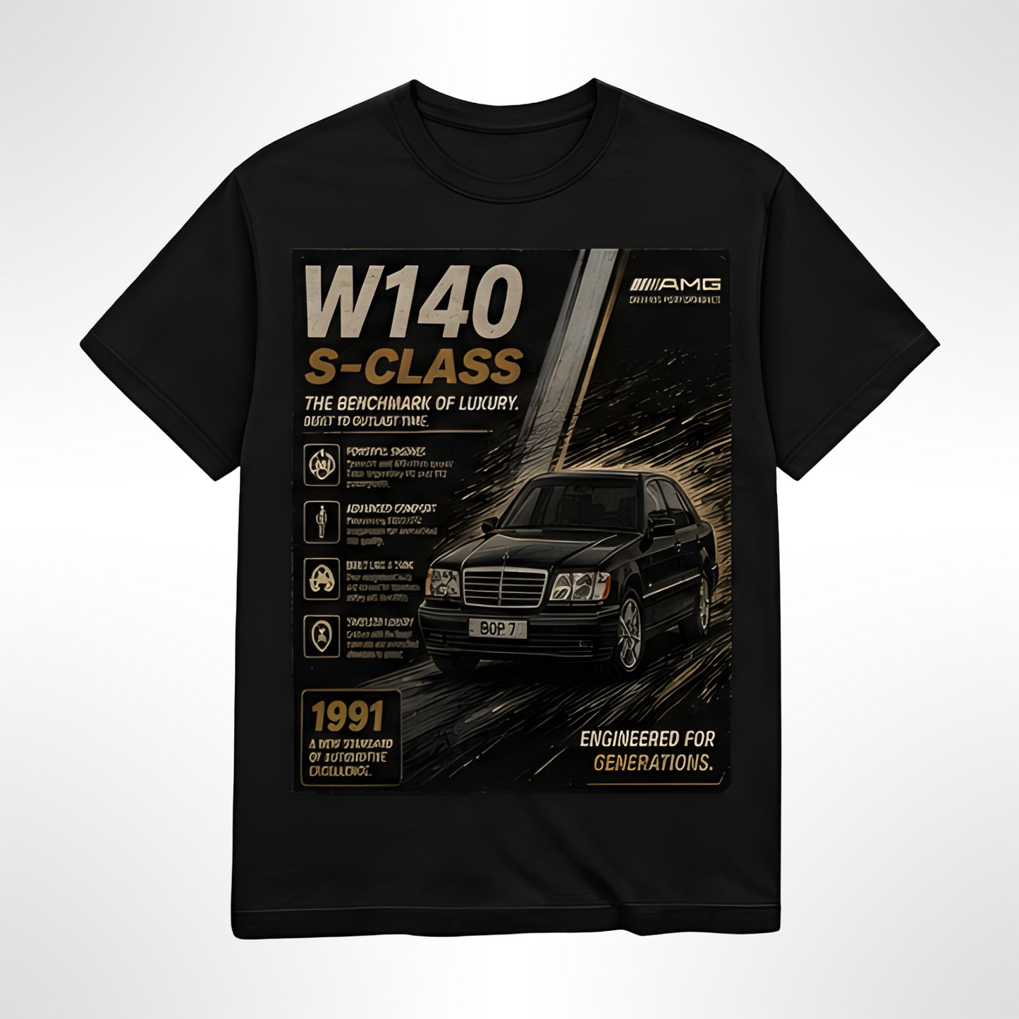 Mercedes-Benz – Vintage Car Poster Streetwear Tee